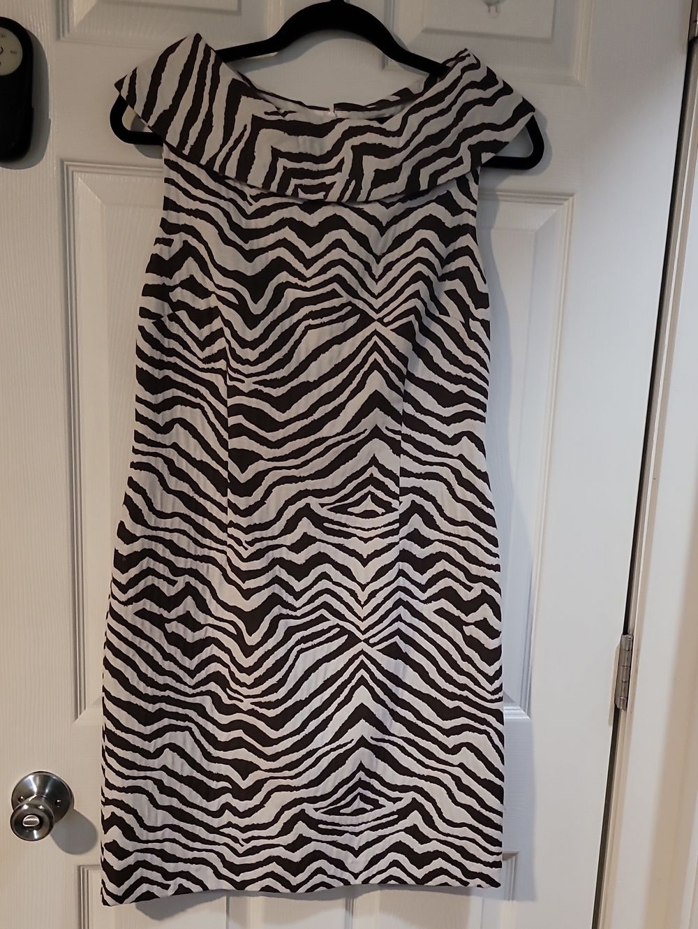 Dana Buchman Black and White Zebra-Print Pencil Dress